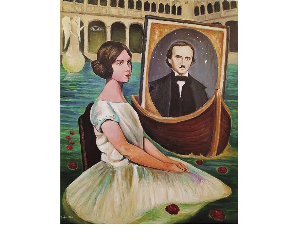 “Y poe estaba americando” América - Oroza, 2023. Acrílico / lienzo,100x 81cm.